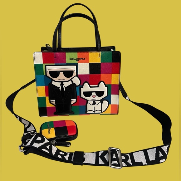 New KARL LAGERFELD PARIS Marble Crossbody Bag - Picture 1 of 16